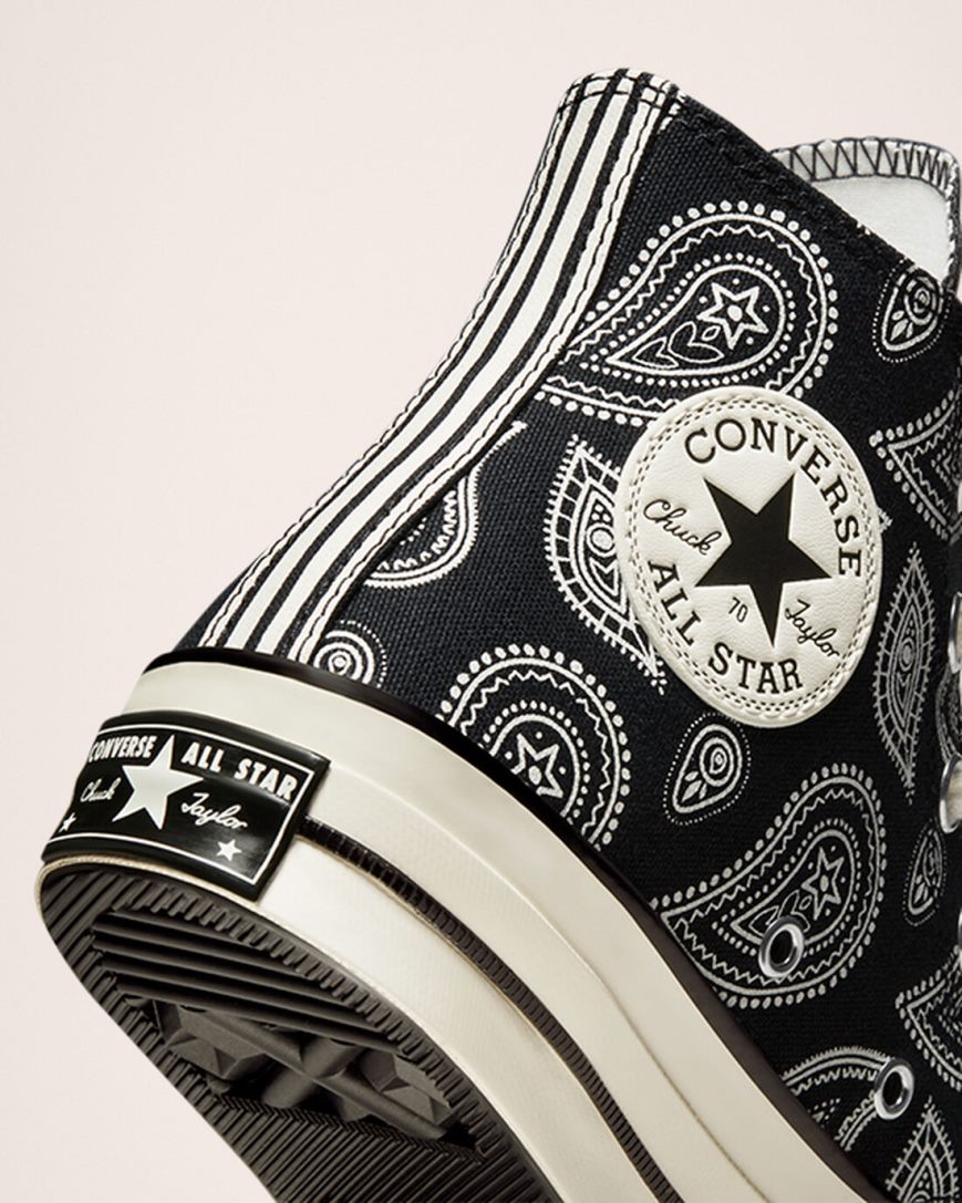 Dámské Boty Vysoké Converse Chuck 70 Paisley Černé | CZ LVOW35